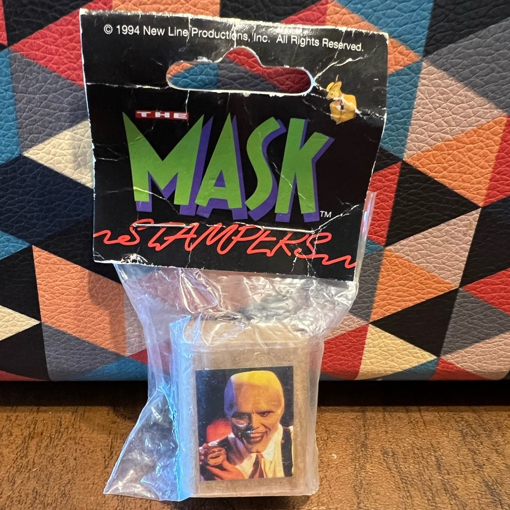 Rare Vintage 1994 The Mask Stampers New Line Productions Rubber Wood Stamps